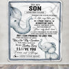 Personalized To My Son Gifts Blanket From Mom Dad Mother Wherever Your Journey In Life Elephant Son Birthday Gifts Graduation Customized Fleece Throw Blanket | siriusteestore