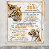 Personalized To My Son Gifts Blanket From Mom Dad Mother Wherever Your Journey In Life Tiger Son Birthday Gifts Graduation Customized Fleece Throw Blanket | siriusteestore