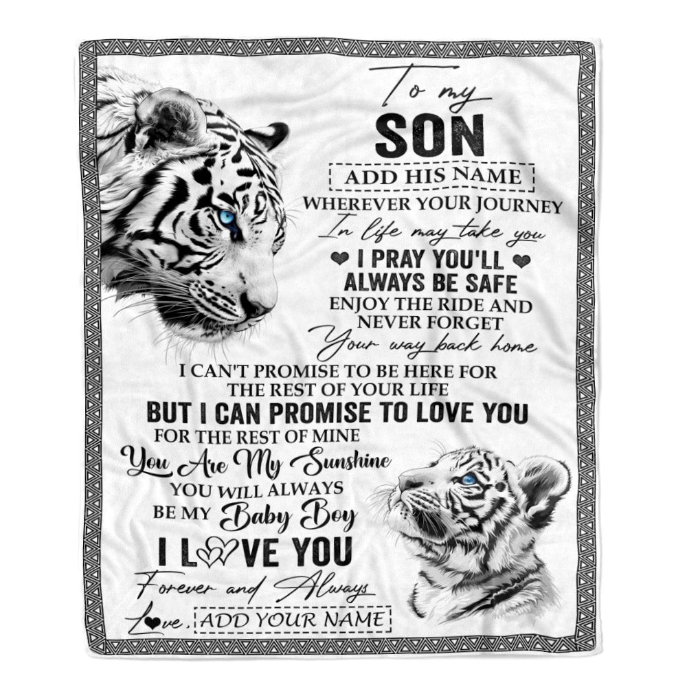 Personalized To My Son Gifts Blanket From Mom Dad Mother Wherever Your Journey In Life White Tier Daughter Birthday Gifts Christmas Customized Fleece Blanket | siriusteestore
