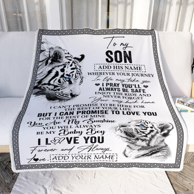 Personalized To My Son Gifts Blanket From Mom Dad Mother Wherever Your Journey In Life White Tier Daughter Birthday Gifts Christmas Customized Fleece Blanket | siriusteestore