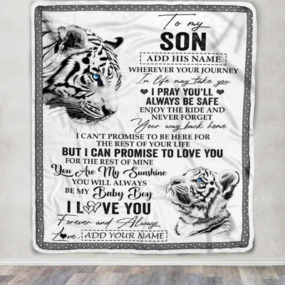 Personalized To My Son Gifts Blanket From Mom Dad Mother Wherever Your Journey In Life White Tier Daughter Birthday Gifts Christmas Customized Fleece Blanket | siriusteestore