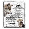Personalized To My Son Gifts Blanket From Mom Dad Mother Wherever Your Journey In Life Wolf Son Birthday Gifts Graduation Customized Fleece Throw Blanket | siriusteestore