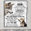 Personalized To My Son Gifts Blanket From Mom Dad Mother Wherever Your Journey In Life Wolf Son Birthday Gifts Graduation Customized Fleece Throw Blanket | siriusteestore