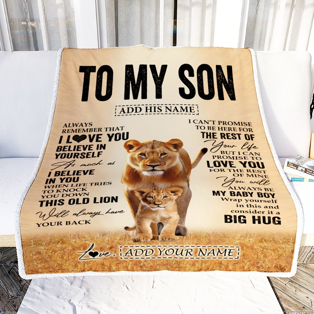 Personalized To My Son Gifts Blanket From Mom Mother Always Remember Lion Gifts For Son Birthday Graduation Christmas Customized Fleece Throw Blanket | siriusteestore