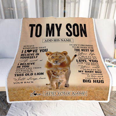 Personalized To My Son Gifts Blanket From Mom Mother Always Remember Lion Gifts For Son Birthday Graduation Christmas Customized Fleece Throw Blanket | siriusteestore