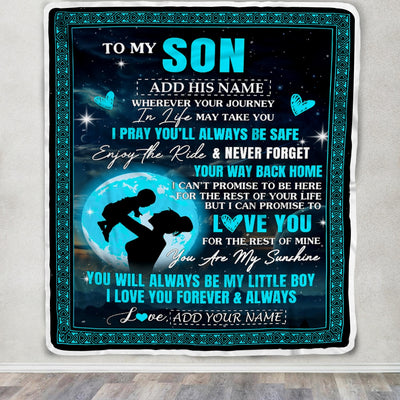 Personalized To My Son Gifts Blanket From Mom Mother Promise To Love You Gifts For Son Birthday Graduation Christmas Custom Fleece Throw Blanket | siriusteestore