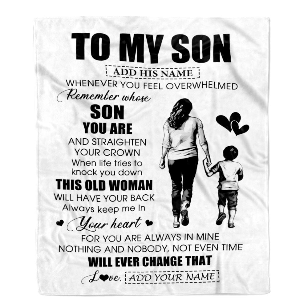 Personalized To My Son Gifts Blanket From Mom Mother Whenever Woman Unique Birthday Gifts For Son Graduation Christmas Custom Fleece Throw Blanket | siriusteestore