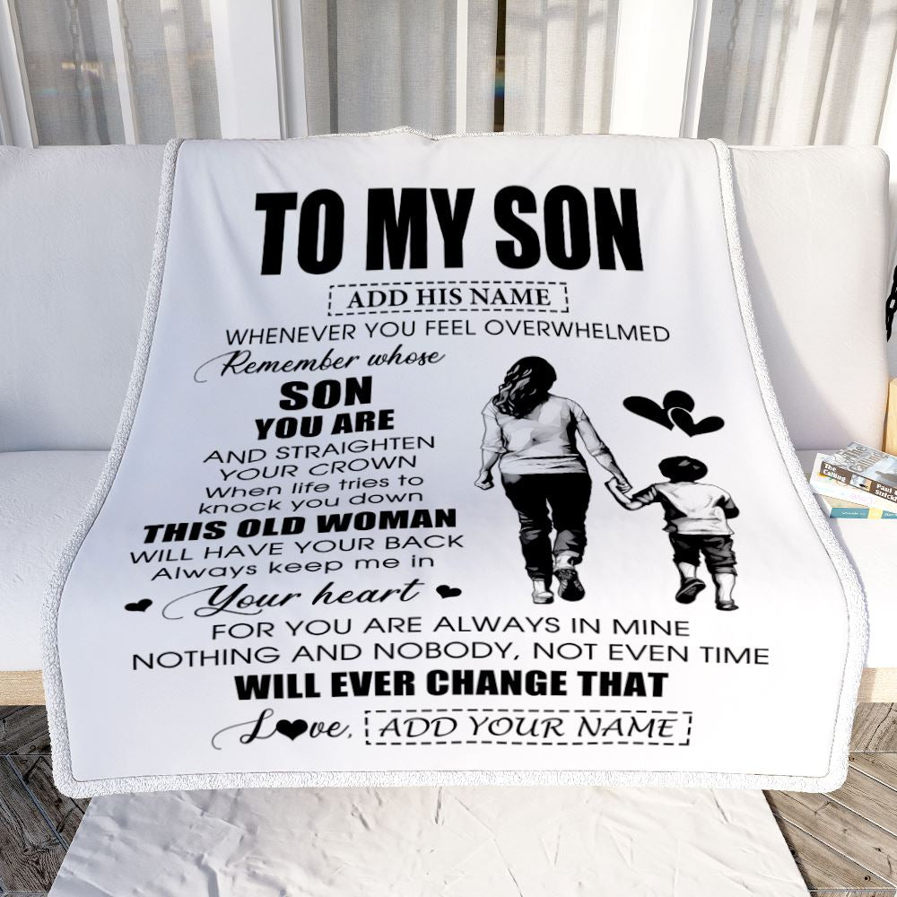 Personalized To My Son Gifts Blanket From Mom Mother Whenever Woman Unique Birthday Gifts For Son Graduation Christmas Custom Fleece Throw Blanket | siriusteestore