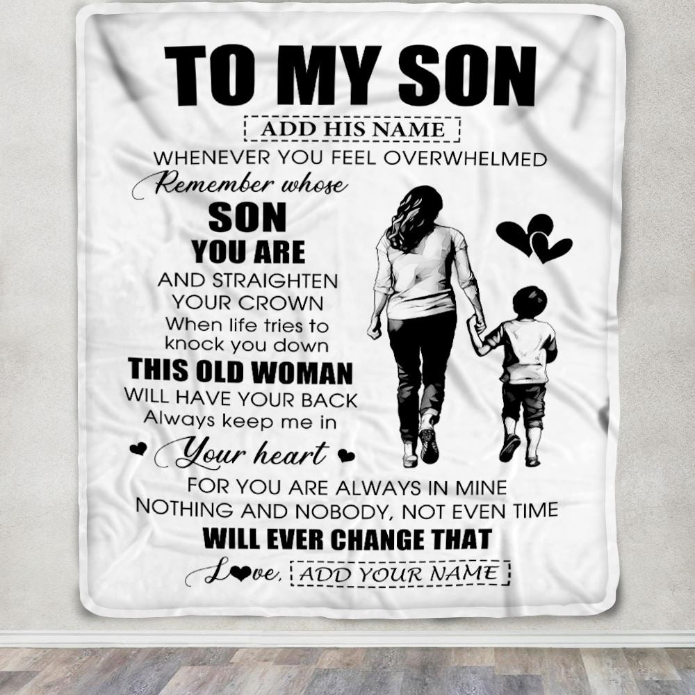 Personalized To My Son Gifts Blanket From Mom Mother Whenever Woman Unique Birthday Gifts For Son Graduation Christmas Custom Fleece Throw Blanket | siriusteestore