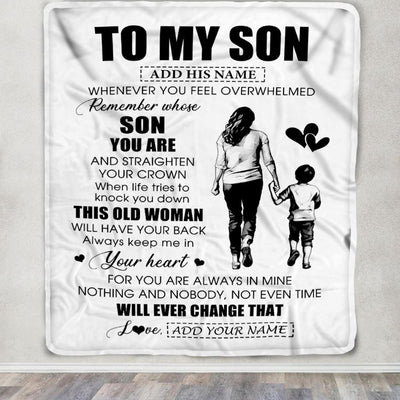 Personalized To My Son Gifts Blanket From Mom Mother Whenever Woman Unique Birthday Gifts For Son Graduation Christmas Custom Fleece Throw Blanket | siriusteestore