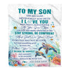Personalized To My Son Gifts Blanket Turtle I Love You Forever From Mom Dad Son Birthday Gifts Christmas Thanksgiving Graduation Customized Fleece Blanket | siriusteestore