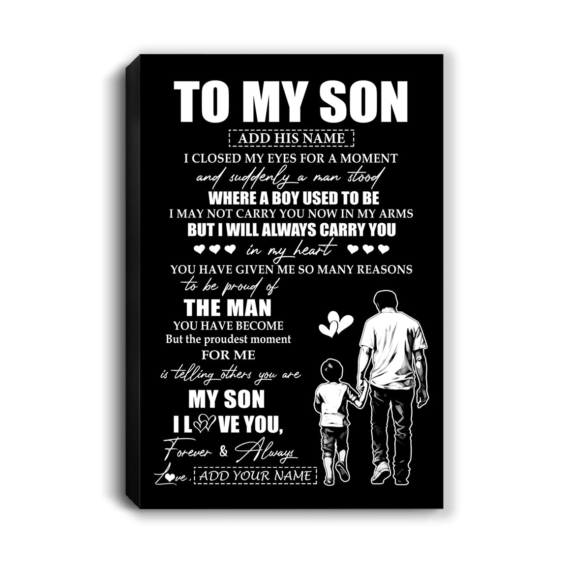 Personalized To My Son Gifts Canvas From Dad Father I Closed My Eyes For A Moment Son Birthday Graduation Christmas Custom Wall Art Print Framed Canvas | siriusteestore