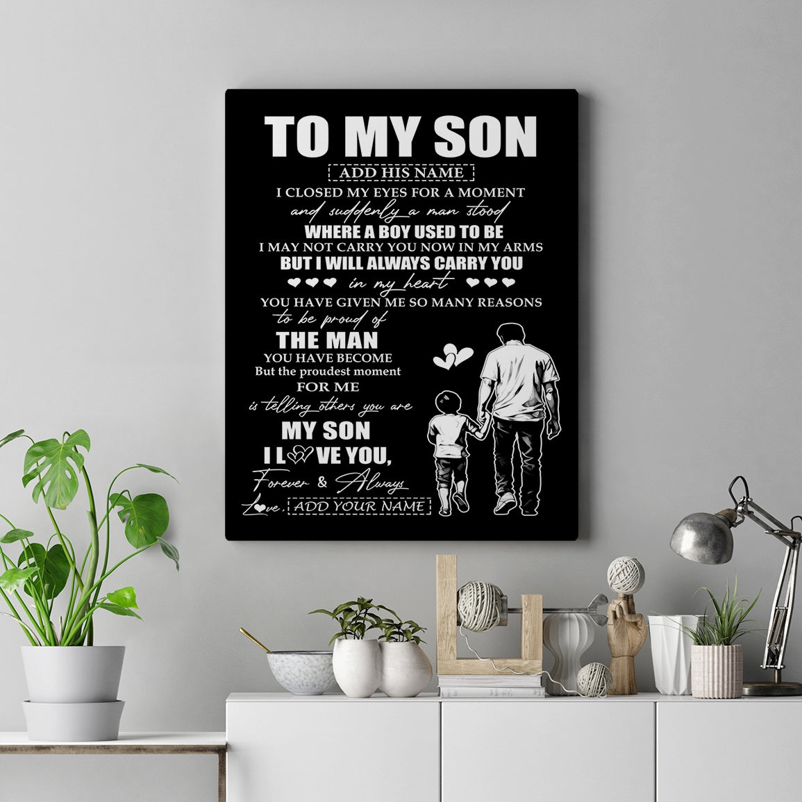 Personalized To My Son Gifts Canvas From Dad Father I Closed My Eyes For A Moment Son Birthday Graduation Christmas Custom Wall Art Print Framed Canvas | siriusteestore