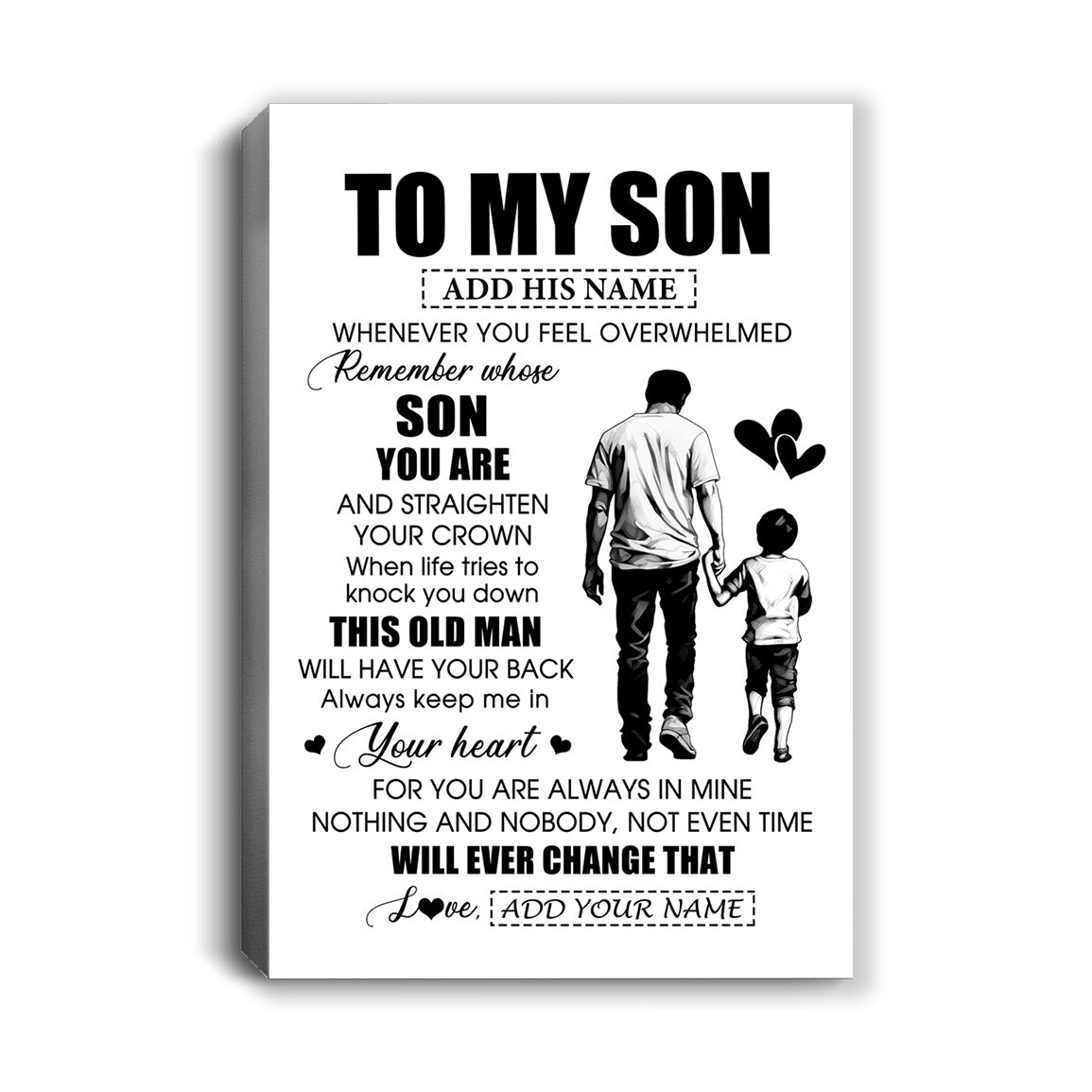 Personalized To My Son Gifts Canvas From Dad Father Whenever Man Unique Birthday Gifts For Son Graduation Christmas Custom Wall Art Print Framed Canvas | siriusteestore