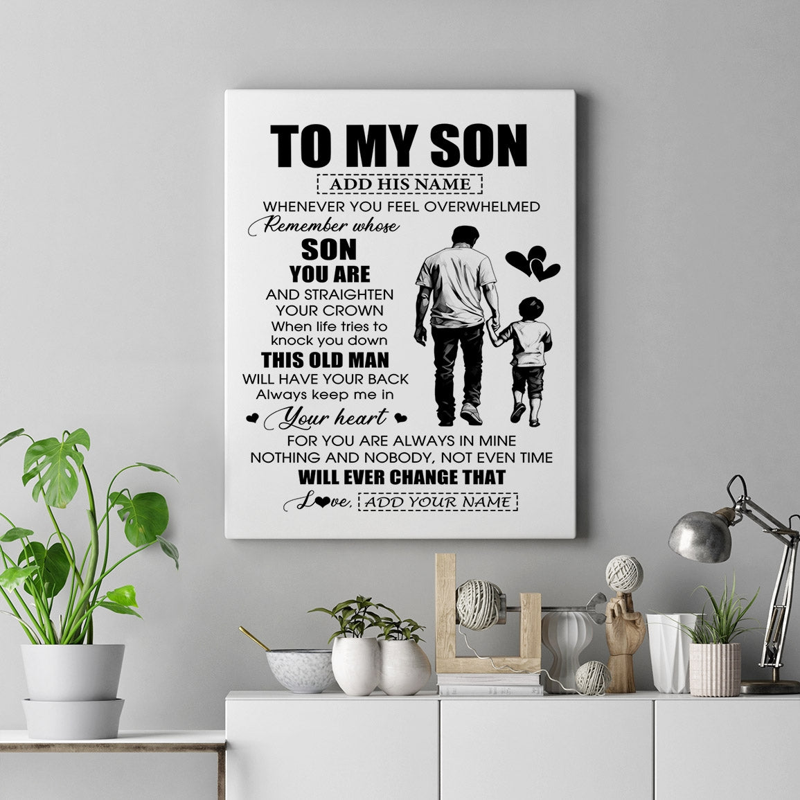 Personalized To My Son Gifts Canvas From Dad Father Whenever Man Unique Birthday Gifts For Son Graduation Christmas Custom Wall Art Print Framed Canvas | siriusteestore
