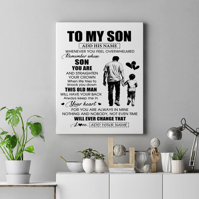 Personalized To My Son Gifts Canvas From Dad Father Whenever Man Unique Birthday Gifts For Son Graduation Christmas Custom Wall Art Print Framed Canvas | siriusteestore