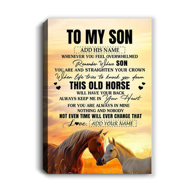 Personalized To My Son Gifts Canvas From Mom Dad Mother Father Whenever Horse Unique Birthday Gifts For Son Graduation Christmas Custom Wall Art Print Framed Canvas | siriusteestore