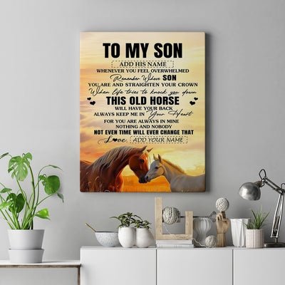 Personalized To My Son Gifts Canvas From Mom Dad Mother Father Whenever Horse Unique Birthday Gifts For Son Graduation Christmas Custom Wall Art Print Framed Canvas | siriusteestore