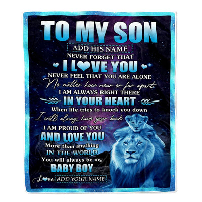 Personalized To My Son Gifts From Dad Father Blanket I Love You Lion Birthday Gift Ideas For Son Graduation Christmas Customized Fleece Throw Blanket | siriusteestore