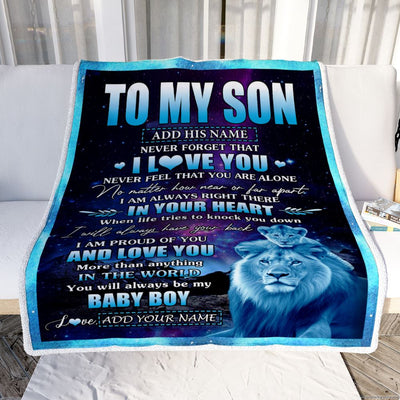 Personalized To My Son Gifts From Dad Father Blanket I Love You Lion Birthday Gift Ideas For Son Graduation Christmas Customized Fleece Throw Blanket | siriusteestore