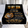 Personalized To My Son Gifts From Dad Father Blanket Old Lion Love You Son Birthday Gifts Graduation Christmas Customized Fleece Throw Blanket | siriusteestore