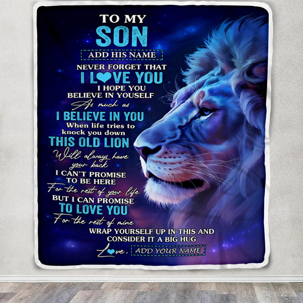 Personalized To My Son Gifts From Mom Dad Blanket This Old Lion Heart Gifts For Son Birthday Present Graduation Christmas Custom Fleece Throw Blanket | siriusteestore