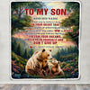 Personalized To My Son Gifts From Mom Dad Mother Father Blanket Don't Give Up Bear Gifts For Son Birthday Graduation Christmas Customized Fleece Throw Blanket | siriusteestore