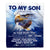 Personalized To My Son Gifts From Mom Dad Mother Father Blanket Don't Give Up Eagle Gifts For Son Birthday Graduation Christmas Customized Fleece Blanket | siriusteestore