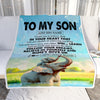 Personalized To My Son Gifts From Mom Dad Mother Father Blanket Don't Give Up Elephant Gifts For Son Birthday Graduation Christmas Custom Fleece Blanket | siriusteestore