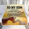 Personalized To My Son Gifts From Mom Dad Mother Father Blanket Don't Give Up Horse Gifts For Son Birthday Graduation Christmas Customized Fleece Blanket | siriusteestore