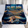 Personalized To My Son Gifts From Mom Dad Mother Father Blanket Don't Give Up Lion Gifts For Son Birthday Graduation Christmas Customized Fleece Throw Blanket | siriusteestore