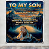 Personalized To My Son Gifts From Mom Dad Mother Father Blanket Don't Give Up Lion Gifts For Son Birthday Graduation Christmas Customized Fleece Throw Blanket | siriusteestore