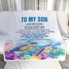 Personalized To My Son Gifts From Mom Dad Mother Father Blanket Don't Give Up Turtle Gifts For Son Birthday Graduation Christmas Customized Fleece Blanket | siriusteestore