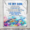 Personalized To My Son Gifts From Mom Dad Mother Father Blanket Don't Give Up Turtle Gifts For Son Birthday Graduation Christmas Customized Fleece Blanket | siriusteestore