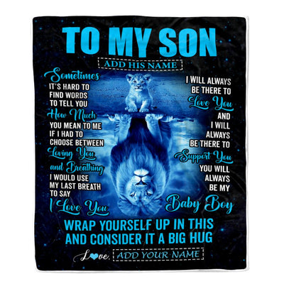 Personalized To My Son Gifts From Mom Dad Mother Father Blanket Sometimes Lion Son Birthday Gifts Graduation Christmas Customized Fleece Throw Blanket | siriusteestore