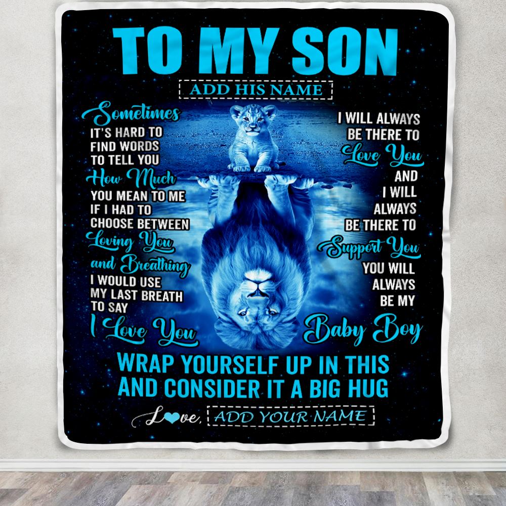 Personalized To My Son Gifts From Mom Dad Mother Father Blanket Sometimes Lion Son Birthday Gifts Graduation Christmas Customized Fleece Throw Blanket | siriusteestore