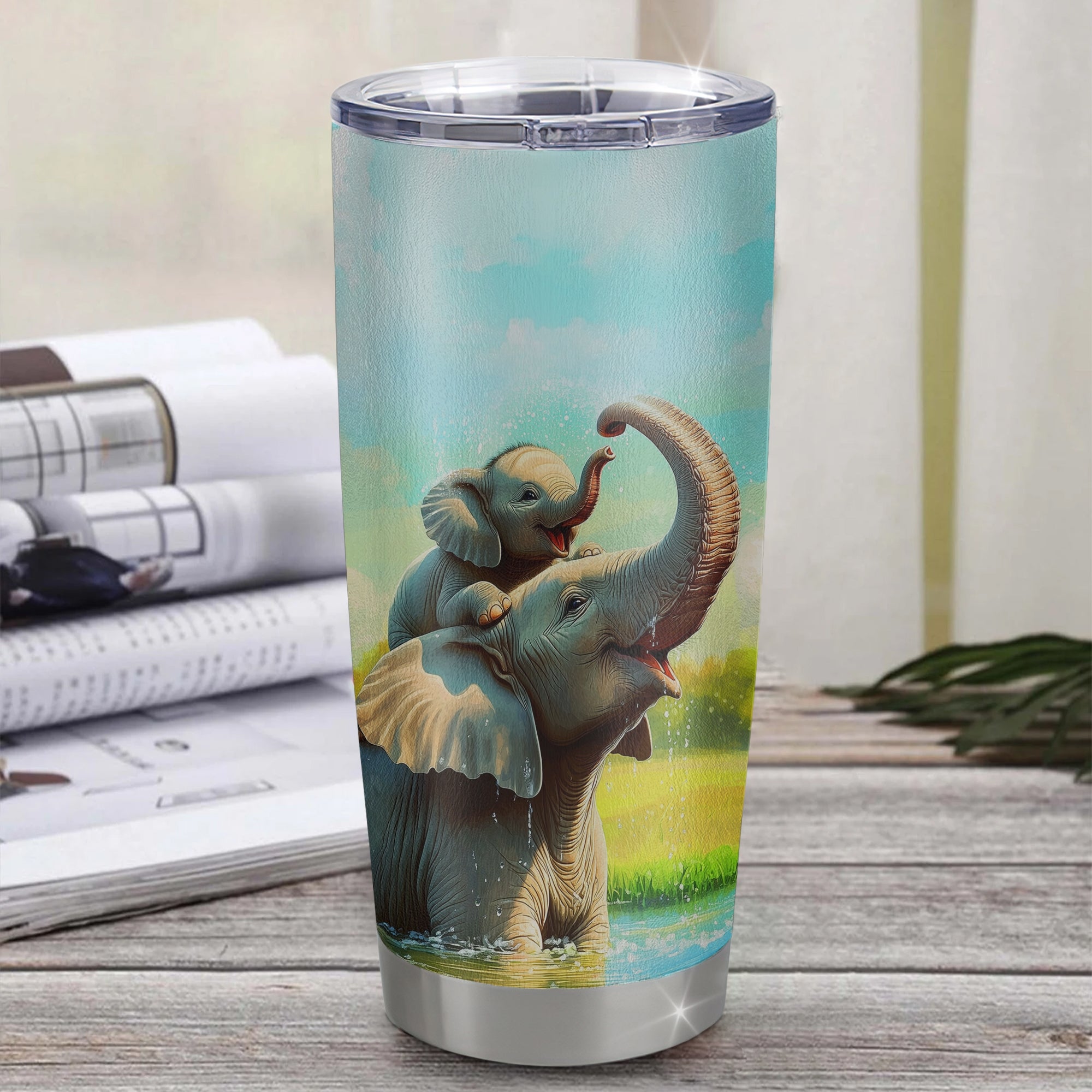 Personalized To My Son Gifts From Mom Dad Mother Father Tumbler Don't Give Up Elephant Gifts For Son Birthday Graduation Christmas Custom Stainless Steel Travel Mug | siriusteestore