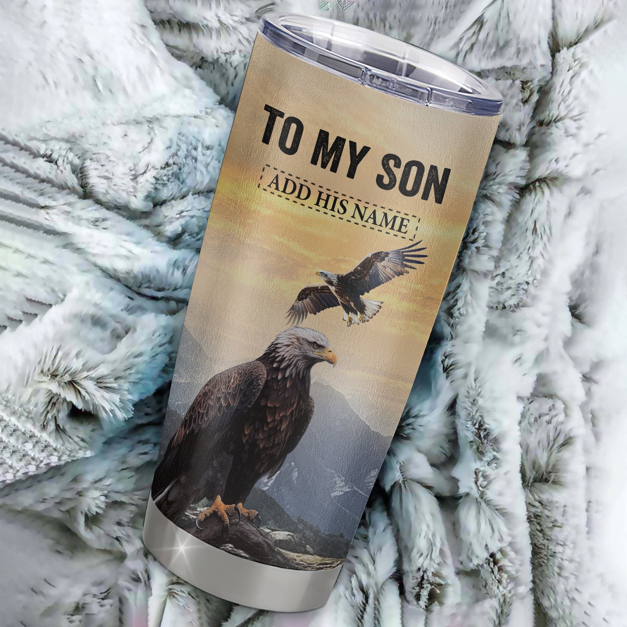 Personalized To My Son Gifts From Mom Dad Mother Father Tumbler Eagle Never Forget How Much I Love You Son Birthday Graduation Christmas Custom Stainless Steel Cup Mug | siriusteestore