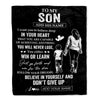 Personalized To My Son Gifts From Mom Mother Blanket Don't Give Up Mom Gifts For Son Birthday Graduation Christmas Customized Fleece Throw Blanket | siriusteestore