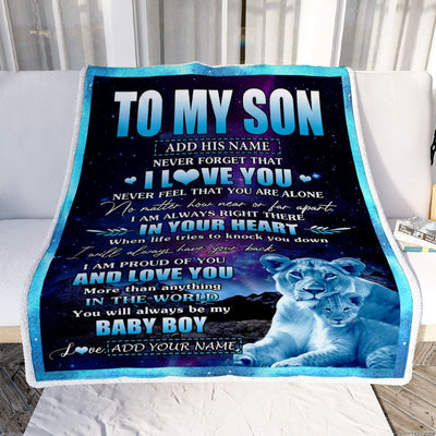 Personalized To My Son Gifts From Mom Mother Blanket I Love You Lion Birthday Gift Ideas For Son Graduation Christmas Customized Fleece Throw Blanket | siriusteestore