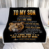 Personalized To My Son Gifts From Mom Mother Blanket Old Lion Love You Son Birthday Gifts Graduation Christmas Customized Fleece Throw Blanket | siriusteestore