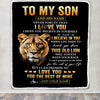 Personalized To My Son Gifts From Mom Mother Blanket Old Lion Love You Son Birthday Gifts Graduation Christmas Customized Fleece Throw Blanket | siriusteestore