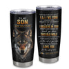 Personalized To My Son Gifts From Mom Mother Dad Father Tumbler Old Wolf Love You Son Birthday Gifts Graduation Christmas Custom Stainless Steel Cup Travel Mug | siriusteestore