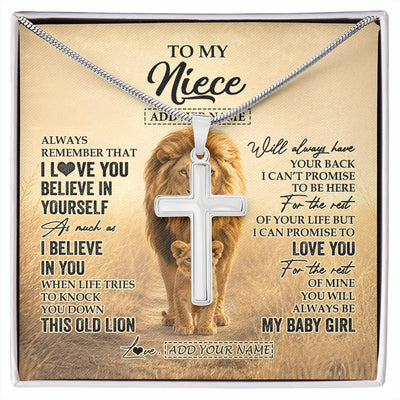 Stainless Cross Necklace Stainless Steel | 1 | Personalized To My Son Gifts Necklace From Dad Father Always Remember Lion Gifts For Son Birthday Graduation Christmas Custom Gift Box Message Card | https://siriusteestore.