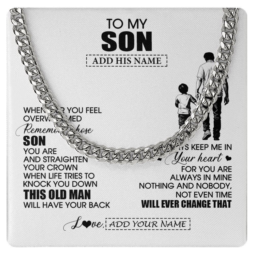 Cuban Link Chain Necklace Stainless Steel | 1 | Personalized To My Son Gifts Necklace From Dad Father Whenever Man Unique Birthday Gifts For Son Graduation Christmas Customized Gift Box Message Card | siriusteestore.myshopify