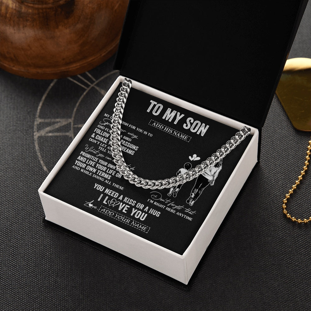 Cuban Link Chain Necklace Stainless Steel | 2 | Personalized To My Son Gifts Necklace From Mom Mother My Only Wish For You Son Birthday Gifts Graduation Christmas Customized Gift Box Message Card | siriusteestore.myshopify