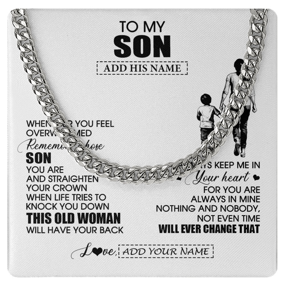 Cuban Link Chain Necklace Stainless Steel | 1 | Personalized To My Son Gifts Necklace From Mom Mother Whenever Woman Unique Birthday Gifts For Son Graduation Christmas Customized Gift Box Message Card | siriusteestore.myshopify