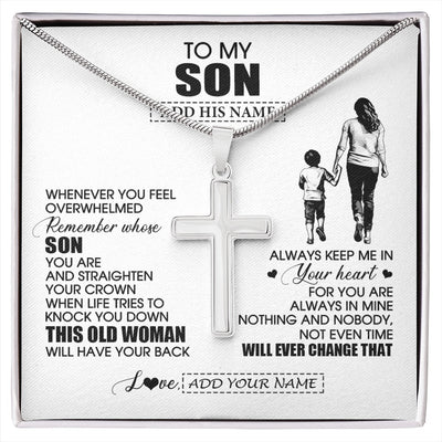 Stainless Cross Necklace Stainless Steel | 1 | Personalized To My Son Gifts Necklace From Mom Mother Whenever Woman Unique Birthday Gifts For Son Graduation Christmas Customized Gift Box Message Card | siriusteestore.myshopify
