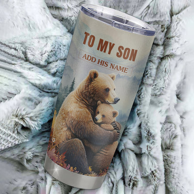 Personalized To My Son Gifts Tumbler From Mom Dad Mother Father Whenever Bear Unique Birthday Gifts For Son Graduation Christmas Custom Stainless Steel Cup Travel Mug | siriusteestore