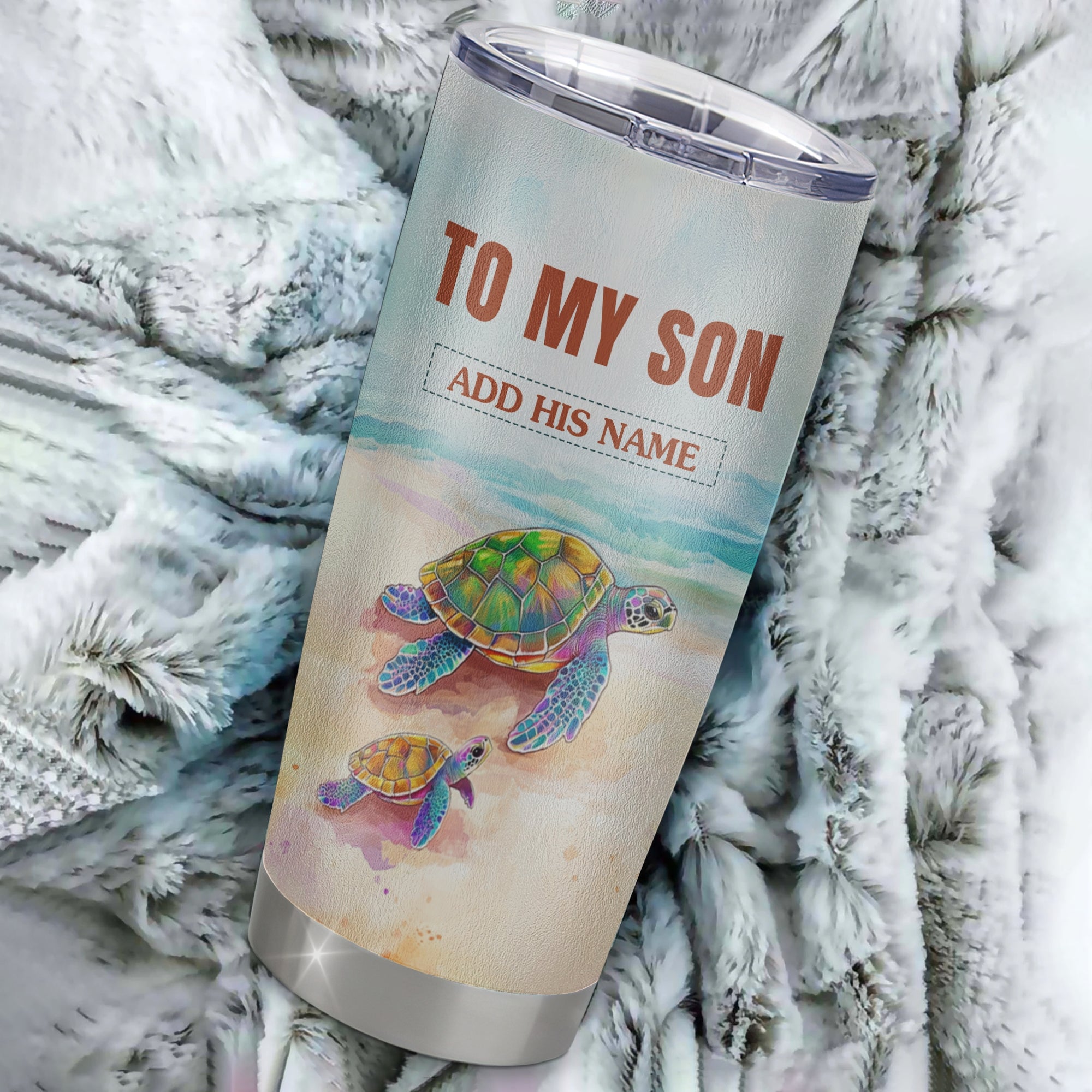 Personalized To My Son Gifts Tumbler From Mom Dad Mother Father Whenever Turtle Unique Birthday Gifts For Son Graduation Christmas Custom Stainless Steel Travel Mug | siriusteestore